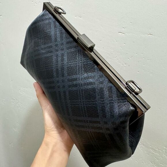 Plaid Print Genuine Deer-hide Leather Purse/Push Lock Metal
Frame Shoulder Bag - Picture 12 of 16